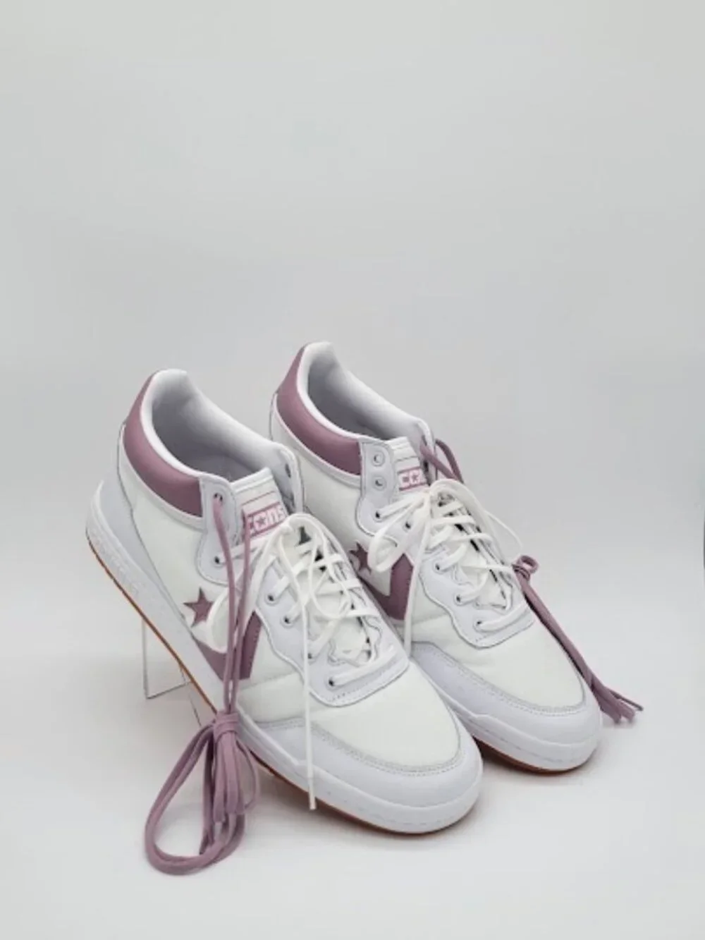 CONVERSE CONS Fastbreak Pro Leather Nylon White Mauve Sneakers M 11/W 12.5 NWOB